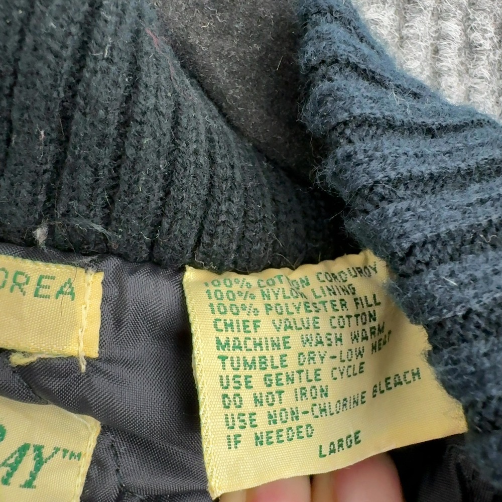 Vintage St Johns Bay Vest Mens Large Blue Cotton Corduroy Full Zip Workwear - Picture 5 of 8